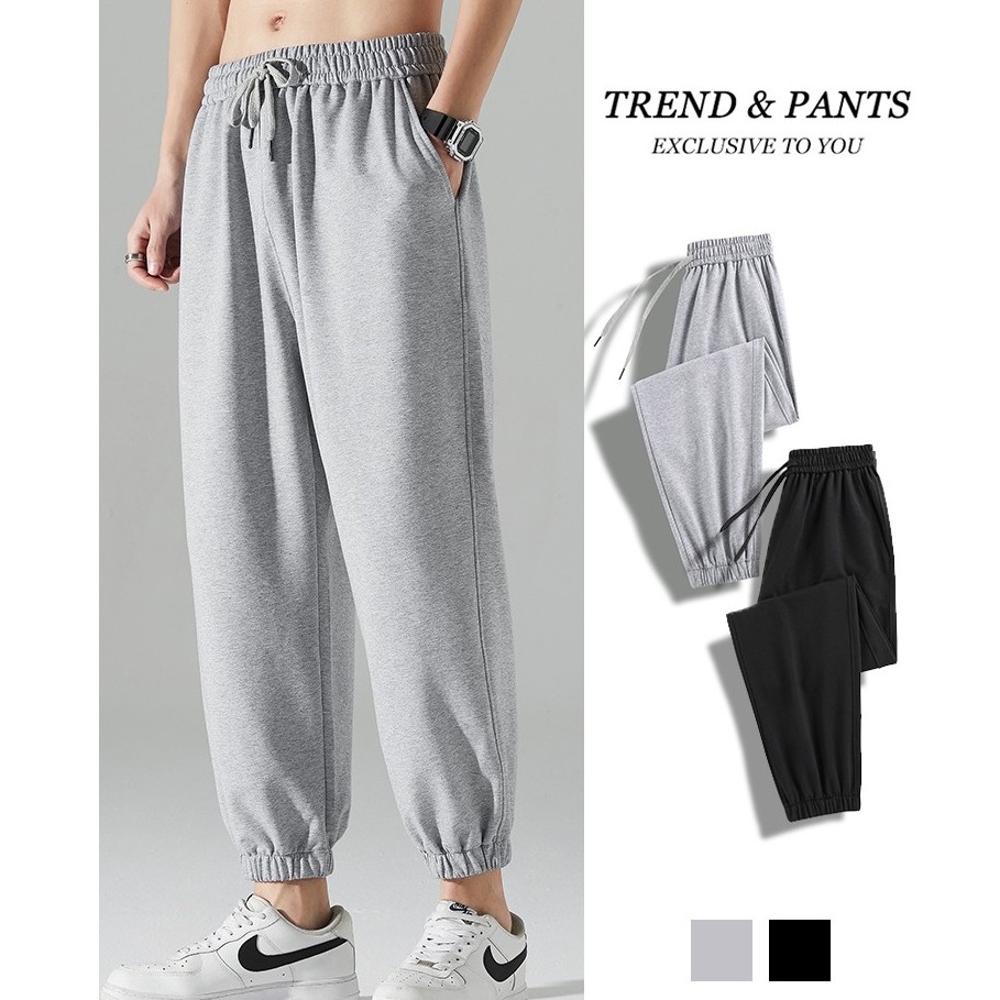 Grey Sweatpants For Men Men's Casual Straight Pants Trend Youth Warm Loose  Pants