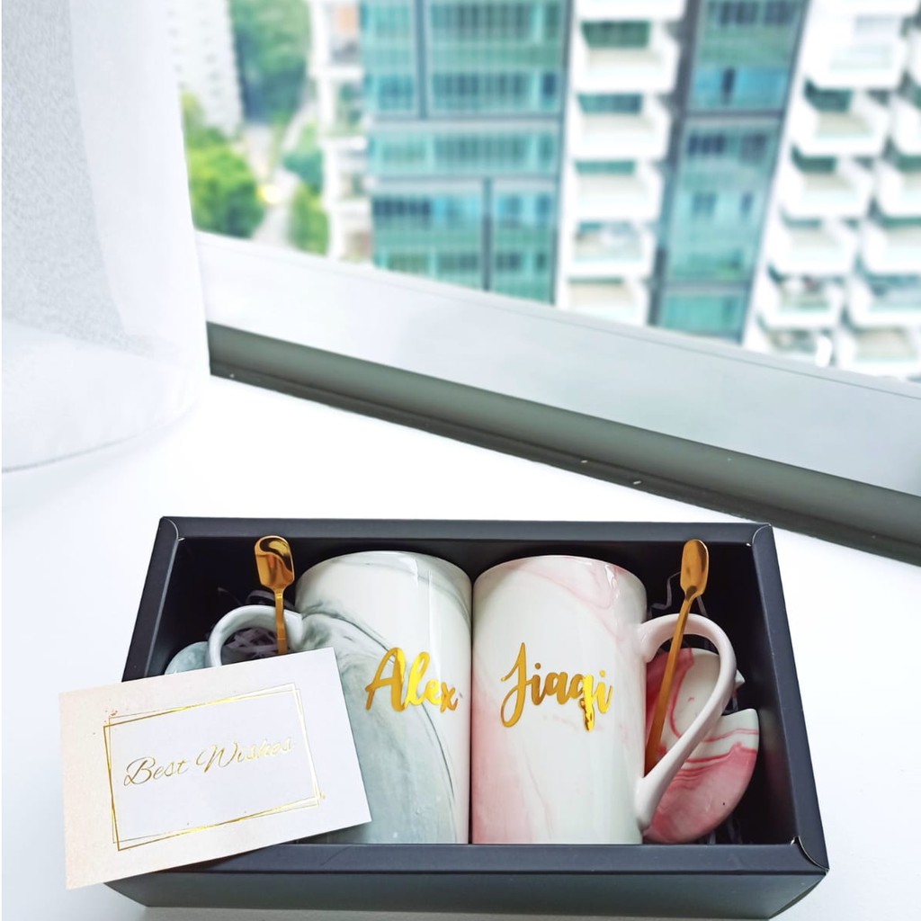 Couple Mug Gift Set (Customised / Personalised Mugs / Gift Sets /  Anniversary / Birthday / Wedding)