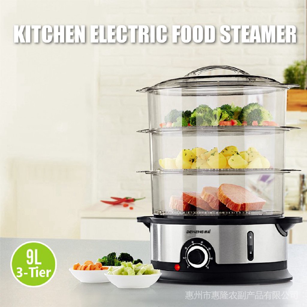 Daewoo 3 Tier 9 Litre Electric Food Steamer with Rice Bowl