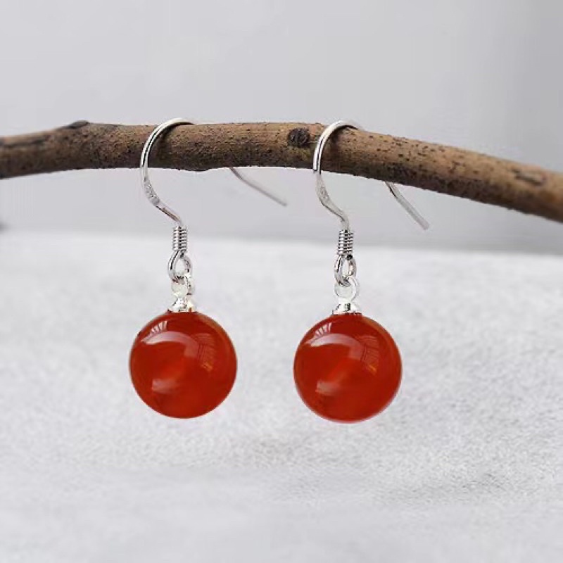 Red coral stud on sale earrings