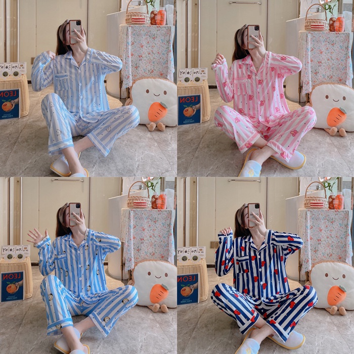 Korean Fashion Women Comfy Silk Satin Pyjamas Set Short Sleeve Sleepwear  Female Checkered Plaid Print Pajamas Suit