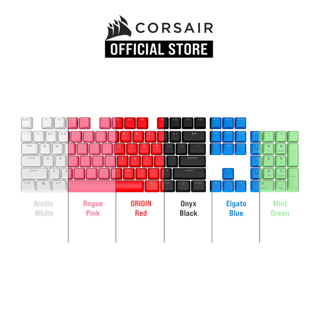 CORSAIR PBT DOUBLE SHOT PRO Keycap Kit Origin Red Arctic White