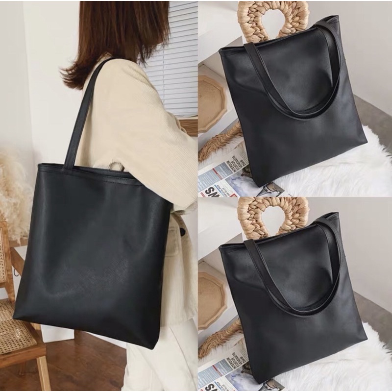 Real leather sale shopper bag