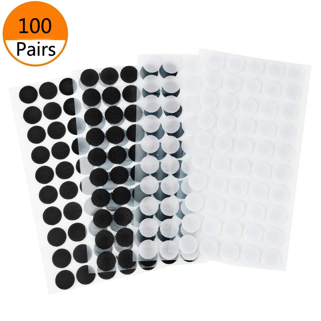 100pairs 20mm Transparent Sticky Dots Self Adhesive Hook and Loop Fasteners