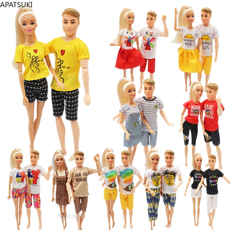 1/6 Boy Doll Clothes For Ken Doll Outfits Green T-shirt Shorts Pants  Accessories