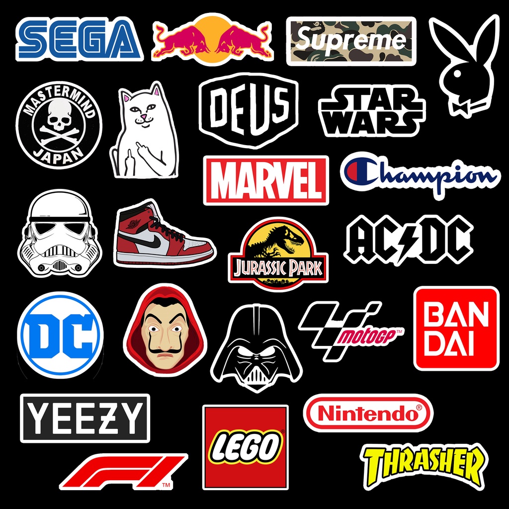 24pcs STICKER BRAND LOGO 2ND HYPEBEAST Medium Size STICKER