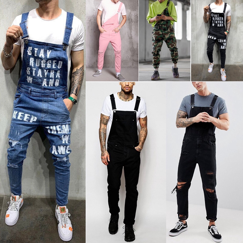 Mens denim hot sale dungarees cheap