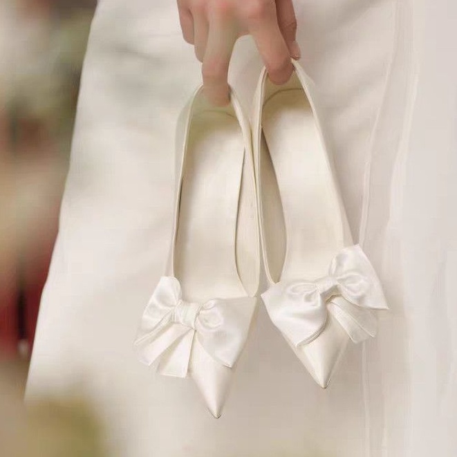 Wedding shoes deals with bow