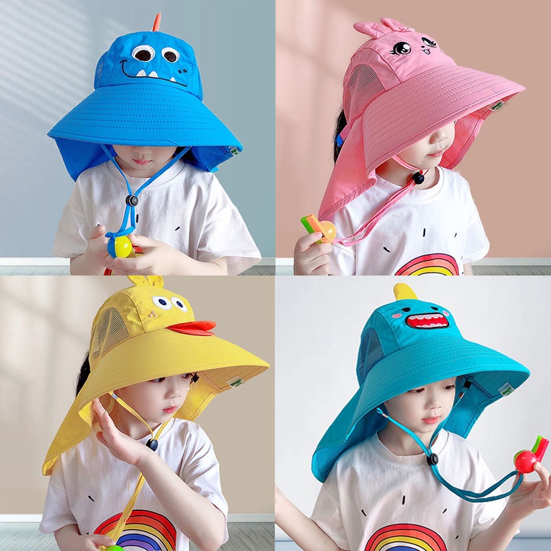 SG STOCK]Unisex Kids Fishing Cap with String Casual UV Protection