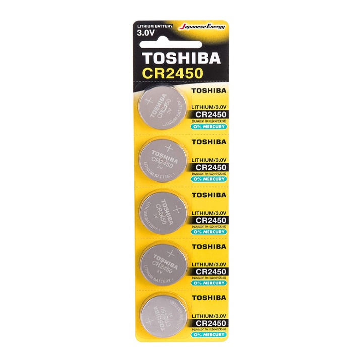 Toshiba CR2450 3V Lithium Coin Battery 5pcs Pack
