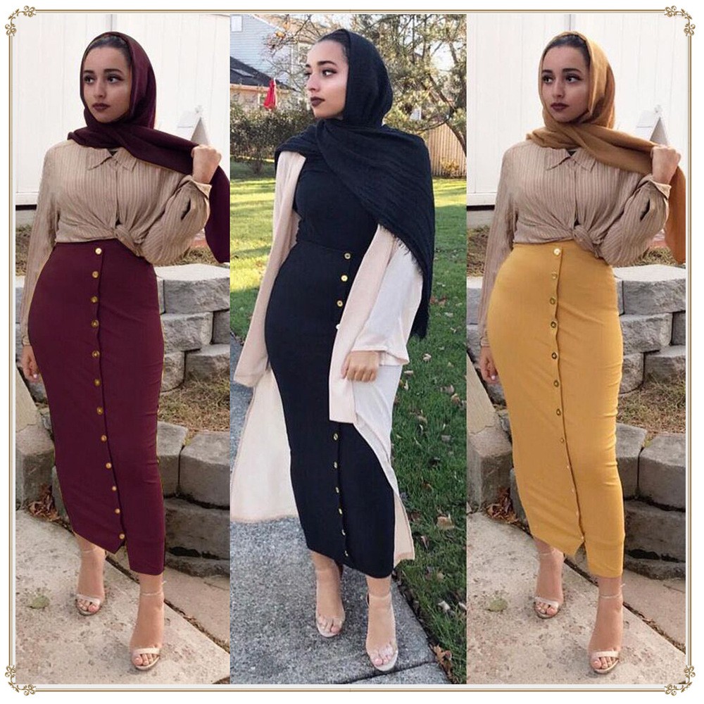 Black maxi skirt outlet muslim