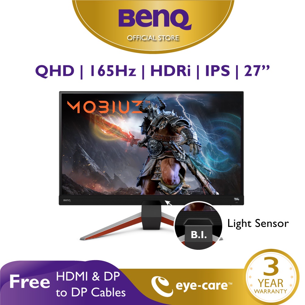 27 BenQ MOBIUZ EX2710Q Monitor, IPS, 2560x1440, 1ms, 165Hz