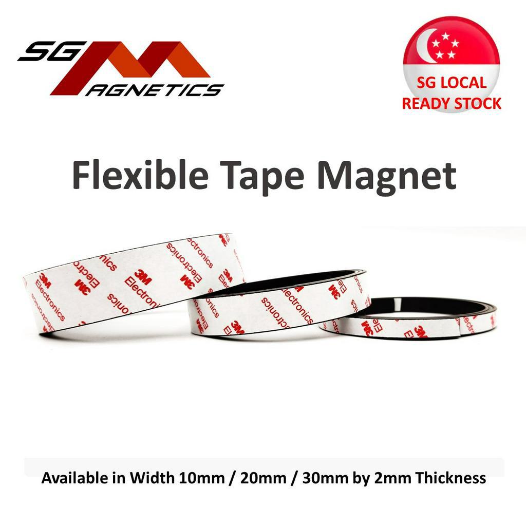 Flexible Magnet Rubber Magnetic Strip with 3M Adhesive 20mm x 2mm