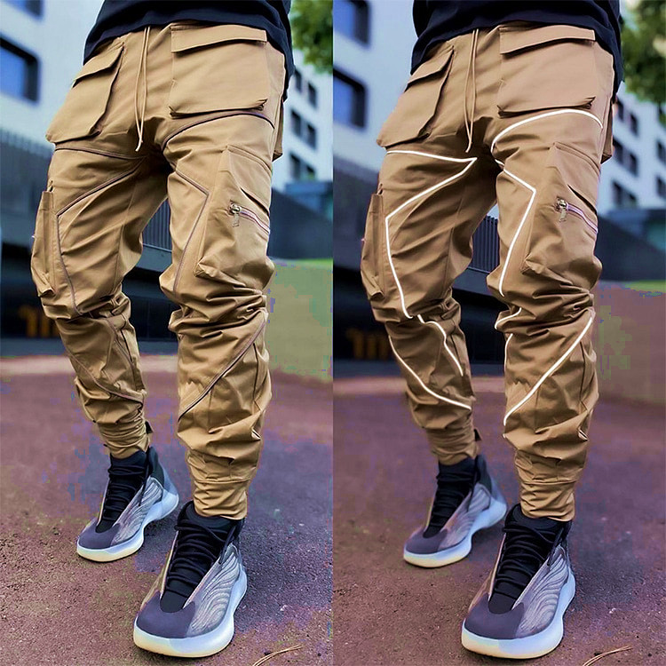 Multi pocket Pants Reflective Fashion Joggers Sweatpant Hip Hop