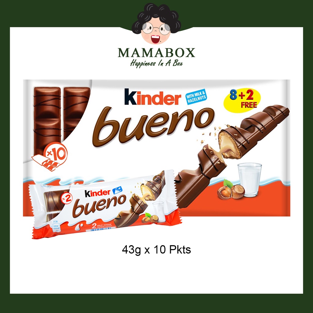 Kinder Bueno Chocolate Twin Bars Pack (43g x 10 pkts)