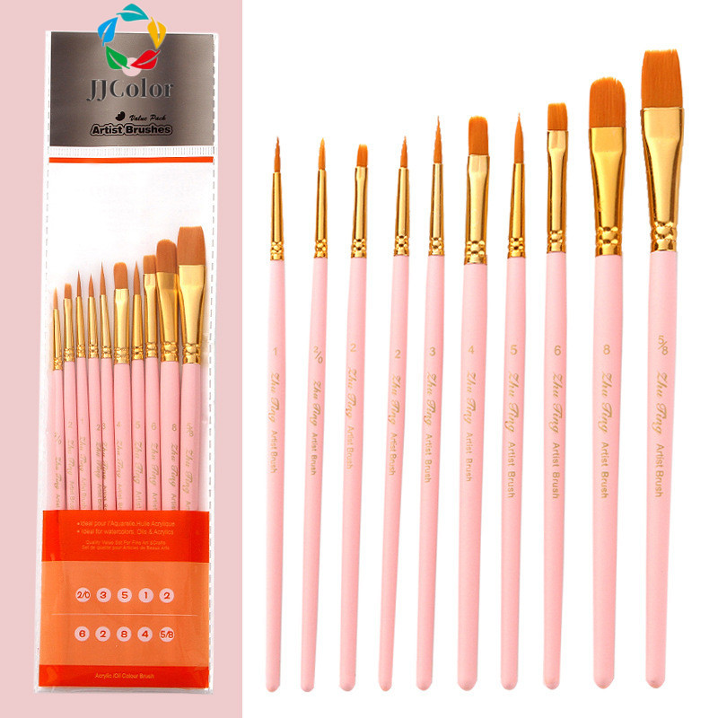 Transon Art Painting Brush Assorted Set of 12 for Acrylic Watercolor Gouache Hobby Painting