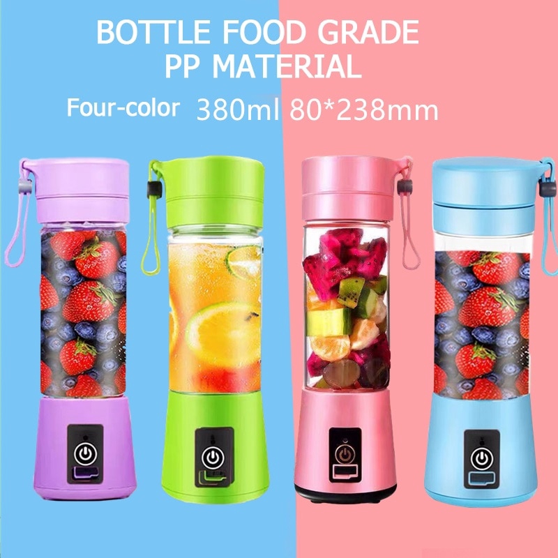 1pc 380ml Portable Electric Juicer Cup, Usb Rechargeable Mini Blender For  Four Seasons Kitchen, Cooking & Juicing