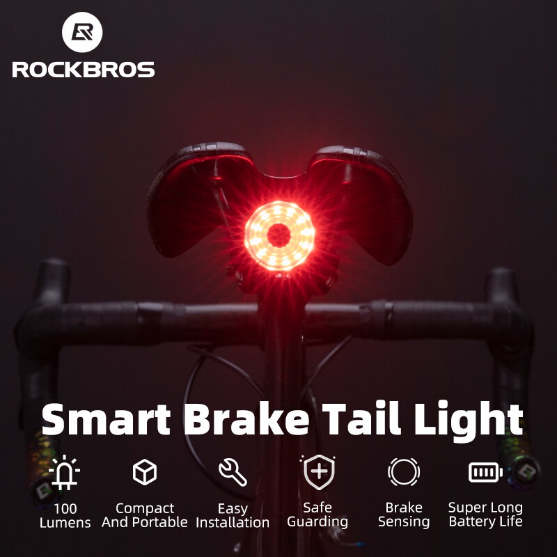 ROCKBROS bicycle light waterproof anti-theft smart tail light wireless  remote control 120DB bicycle tail light