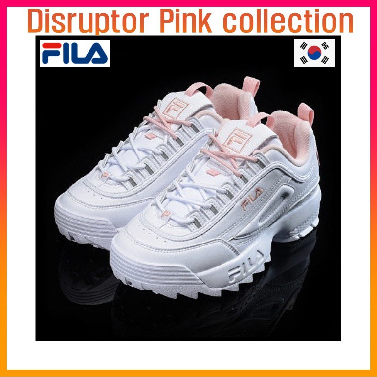 White pink cheap fila shoes