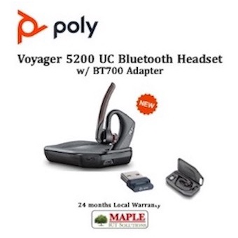 Poly Voyager 5200 UC Headset with BT 700 & Charging Case | Shopee