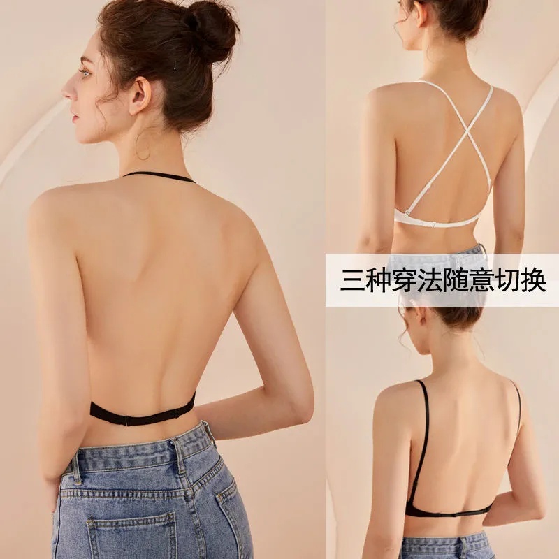 Women Triangle Low Back Bra / Comfortable Breathable Ice Silk