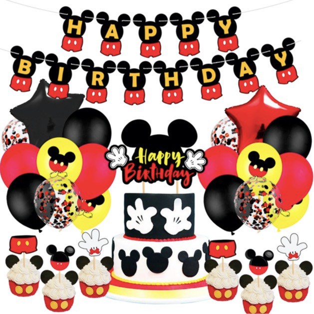 Mickey Mouse Party Decoration Baby Shower Kids Birthday Party Disposable Party  Supplies Mickey Minnie Cake Decor - Price history & Review, AliExpress  Seller - C party Store