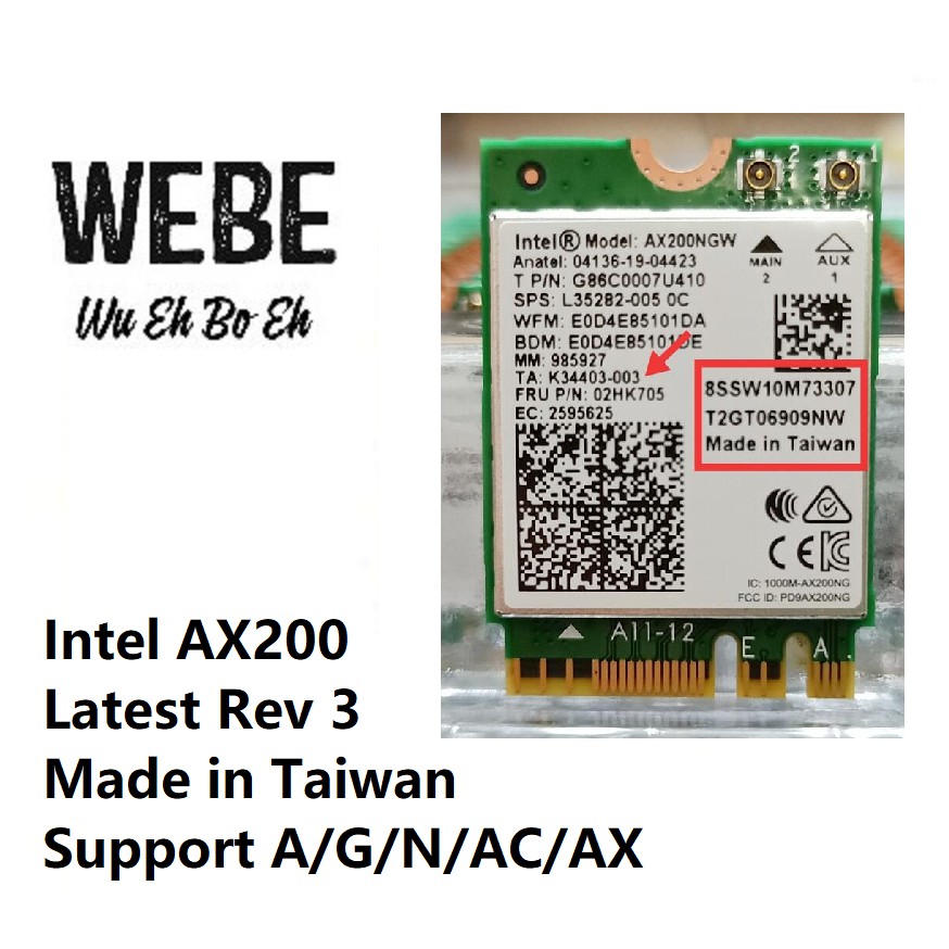 5GHz Intel WiFi 6 AX200 Mini PCIe wifi card 802.11AX 3000Mbps wifi