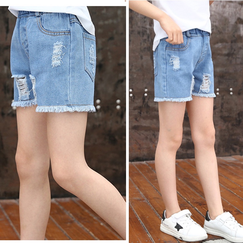 Children's high waisted hot sale denim shorts