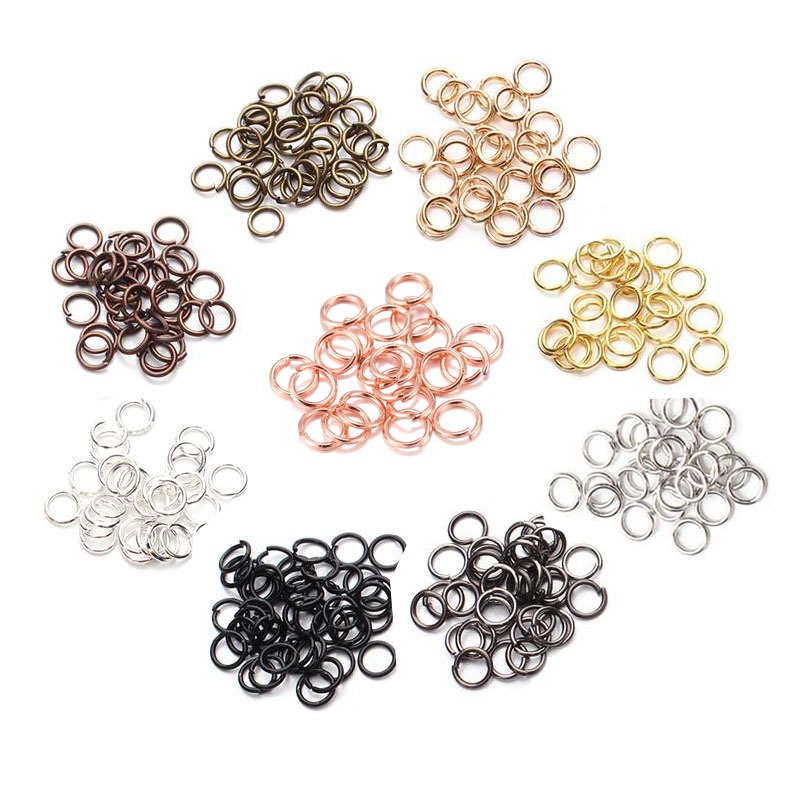 100 Piece Mini Stainless Steel Split Rings Connectors for Arts & Crafts, Chandelier, Necklaces, Homemade Jewelry Making, DIY Keychains, Crystal