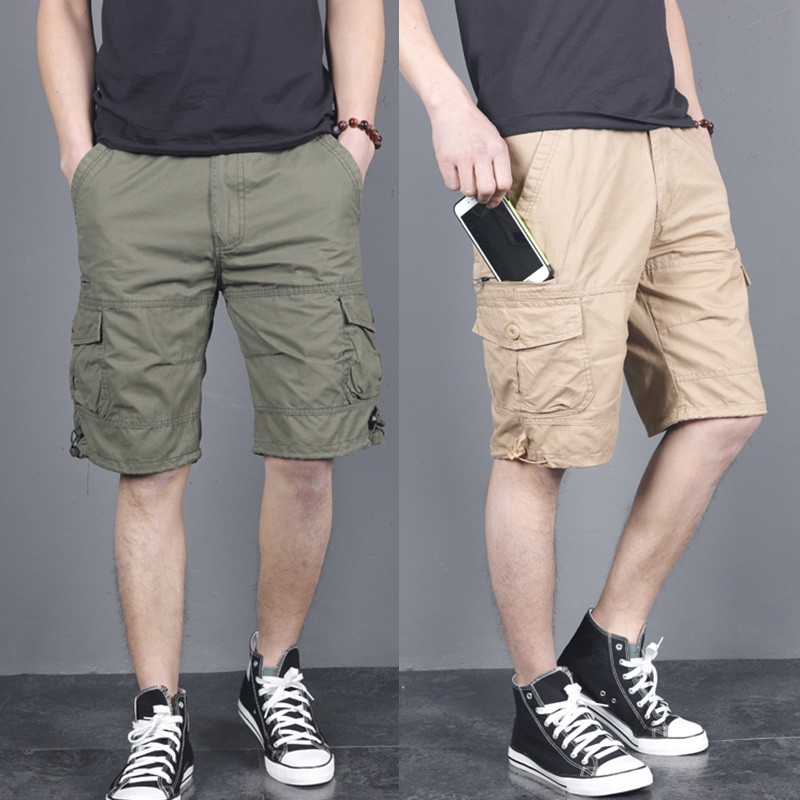 Mens cargo shorts store below the knee