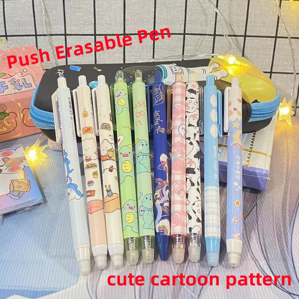 6 pcs/set Kawaii MOKA Peach Astronauts Rabbit Heat Erasable Mechanical Gel Ink  Pens Cute Stationery Office Writing Supplies