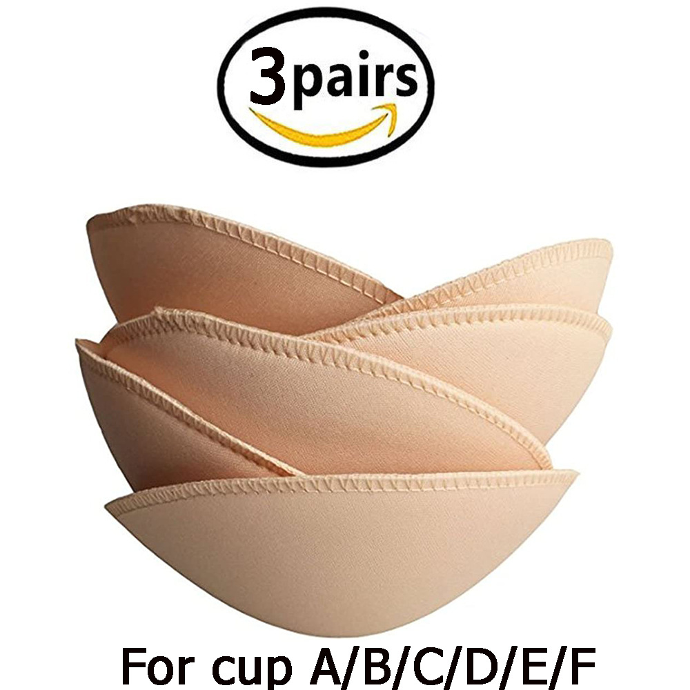 5 Pairs Bra Pads Inserts,removable, Air Cotton,foam Sponge,breathable  (3colors, C/d/e Cup)