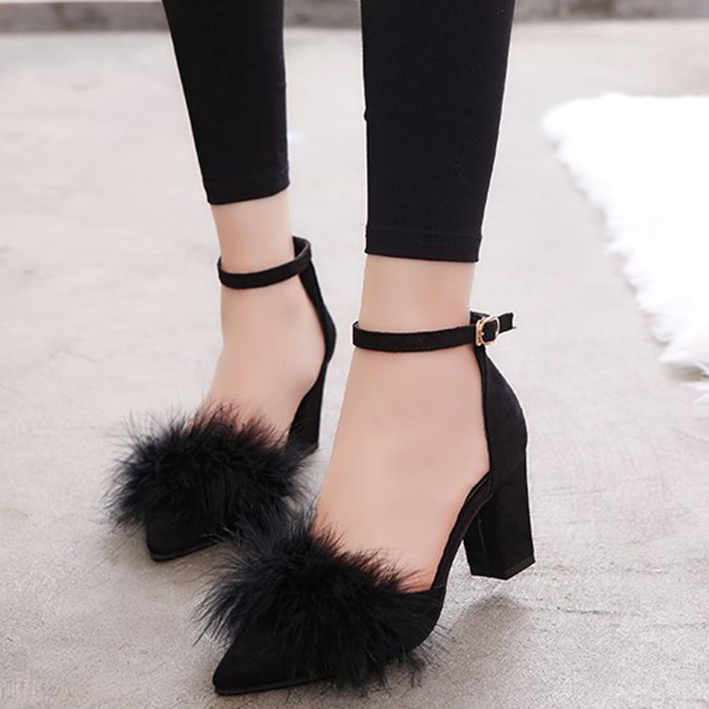 Furry hot sale platform heels