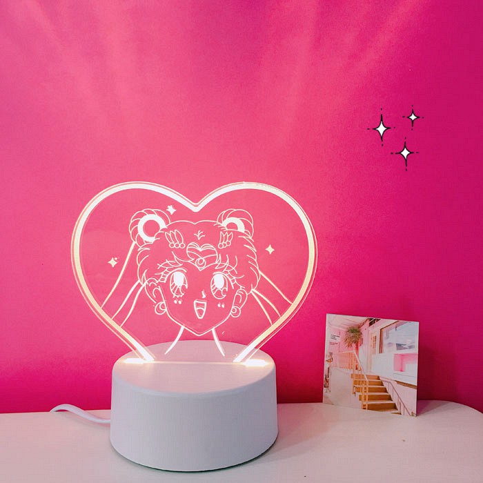 Sailor Moon Night Light Three Stage Adjustable Plug In LED Cute