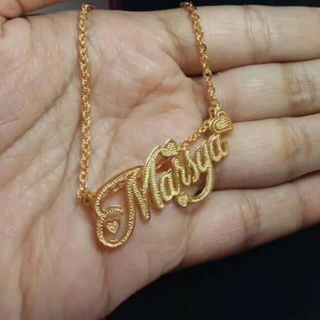 916 gold deals name necklace