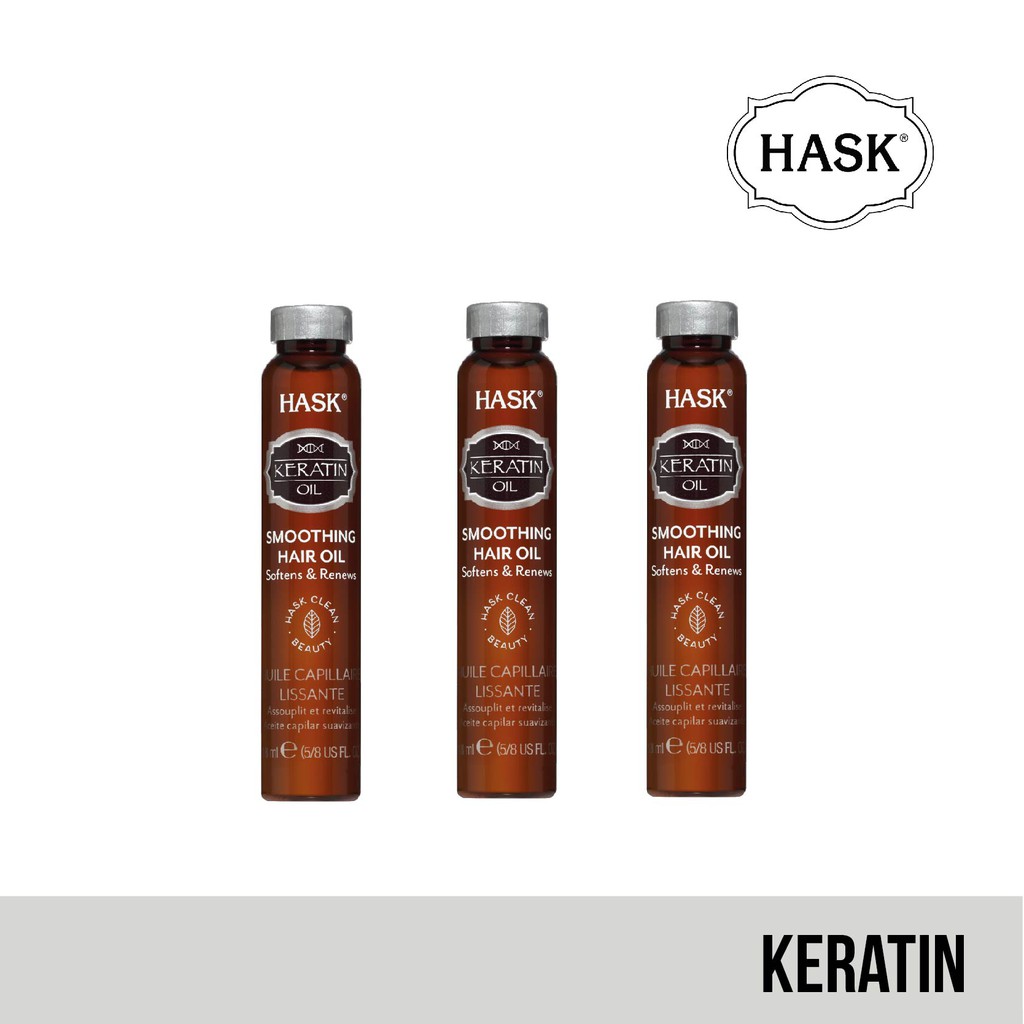 HASK Keratin Protein Smoothing Hair Vial 18ml (3 packs)