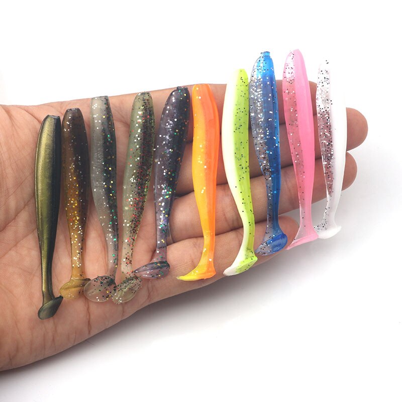 10pcs Double Color Shiner Fishing Lures 5.5cm 7cm Wobblers Carp Fishing  Bass Soft Lures Silicone Artificial Baits