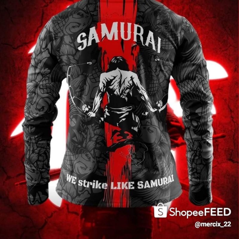 samurai black edition, baju pancing, fishing shirt, fishing jersey