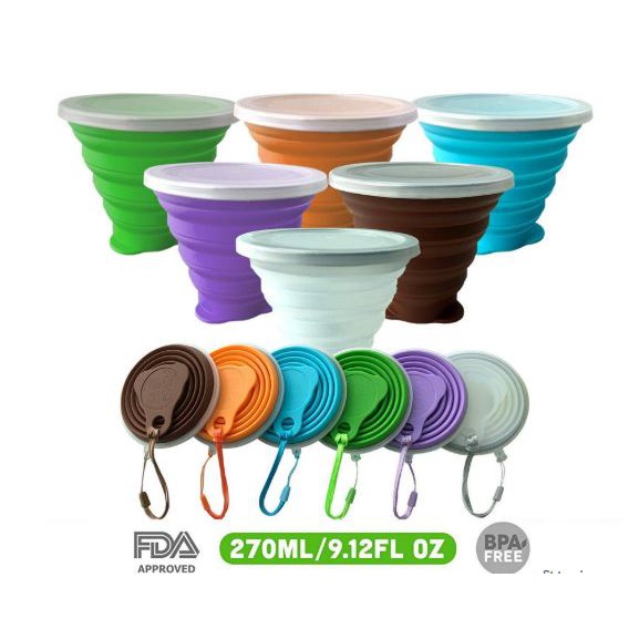 4pcs Silicone Collapsible Cup Folding Cup Portable Outdoor Travel Cup New