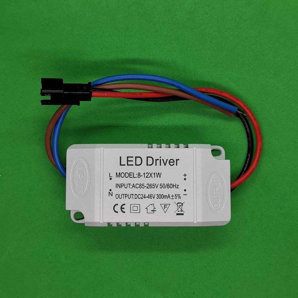 1pc AC LED Driver +Shell 8~12x1W 300mA Power Supply for LED Lamp Spot Light  Bulb 8W 9W 10W 12W