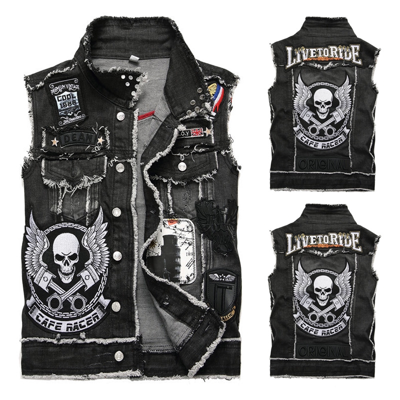 Jean jacket sales sleeveless men's