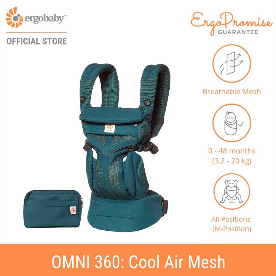 Ergobaby Omni 360 Cool Air Mesh All-in-One. 10-year Guarantee.