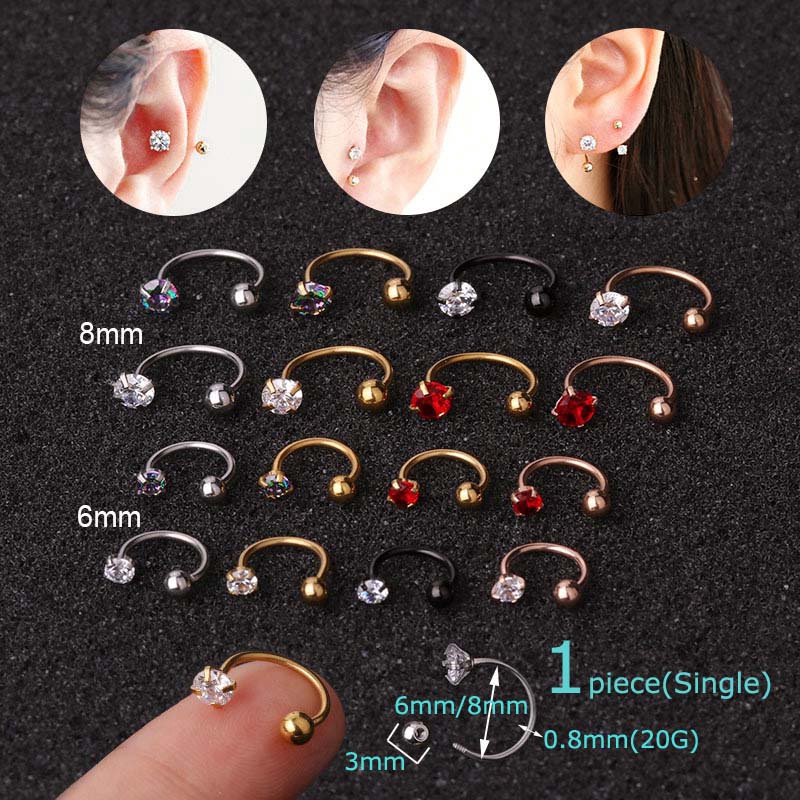 Cartilage 2025 horseshoe earrings