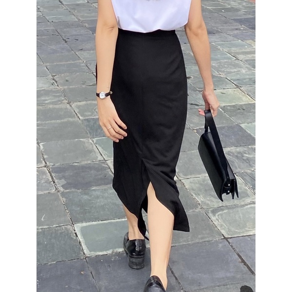 Black midi cheap skirt 90