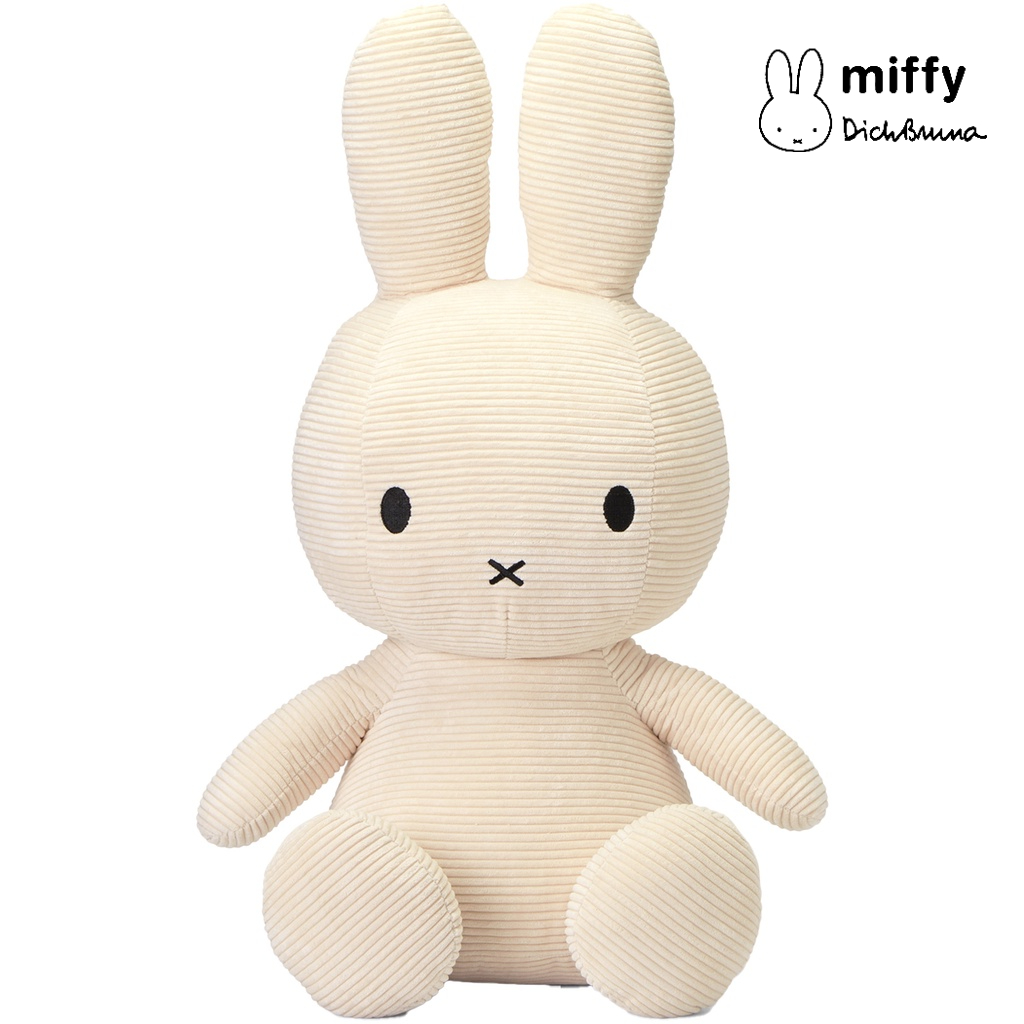 Miffy Sitting Corduroy Off white 70cm Plush Soft Toy. Licensed