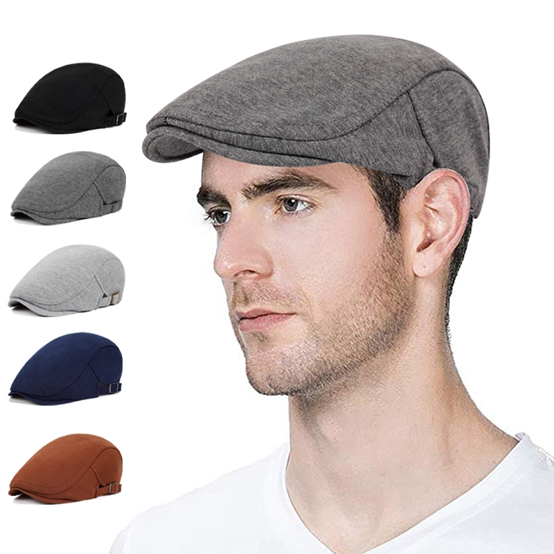 Flat Top Breathable Newsboy Hat Beret Ivy Cap Gatsby Newsboy Men's