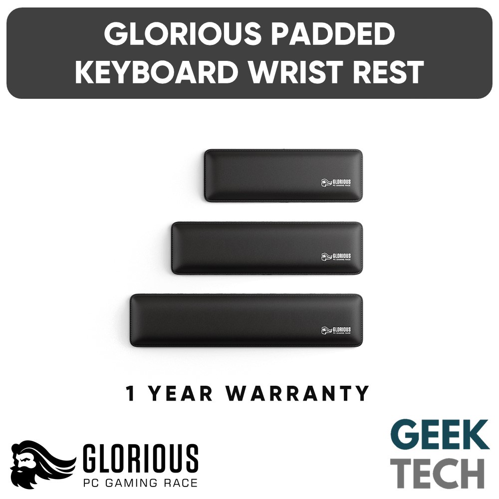 Glorious Gaming Wrist Pad/Rest - Full Size Mechanical Keyboards,Stitched  Edges,Ergonomic | 17.5x4 inches/25mm Thick (GWR-100)