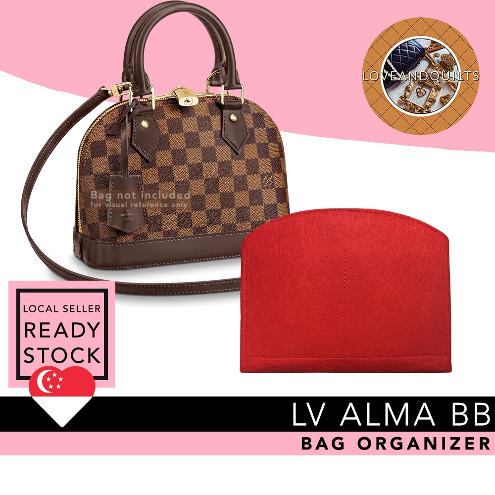 Purse Organizer for Alma insert , Felt Bag Organizer Purse Organizer Insert  For Alma PM BB insert organizer(BB,Red) 