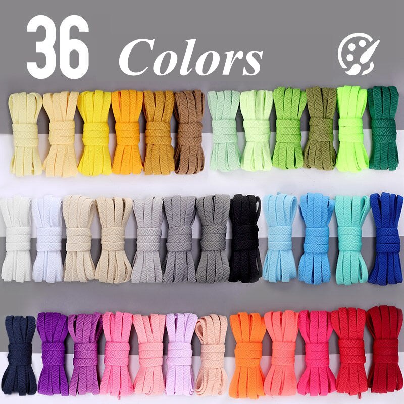 1Pair Flat Shoelaces for Sneakers AF1 Shoe laces Width 1.5cm/2cm