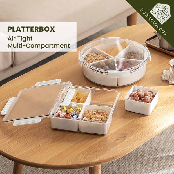 Multi-Compartments Plastic Airtight Food Containers With Lids